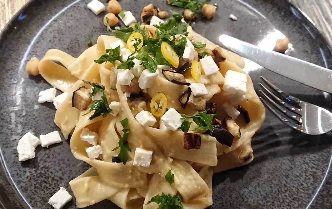 Fettuccine mit Kichererbsen
