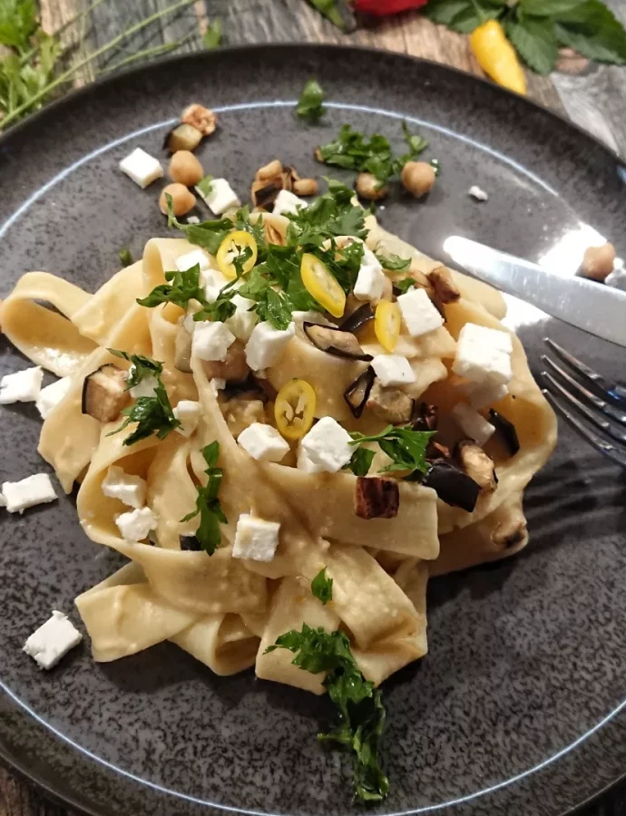 Fettuccine mit Kichererbsen