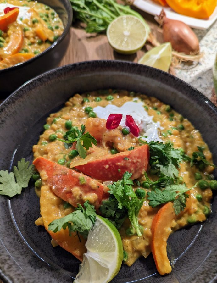 Kürbis-Kichererbsen-Curry aus dem Backofen