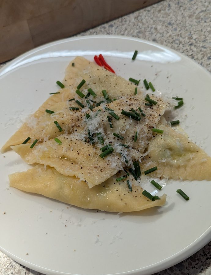 Gefüllte Pasta mit Frischkäse-Spargel-Füllung