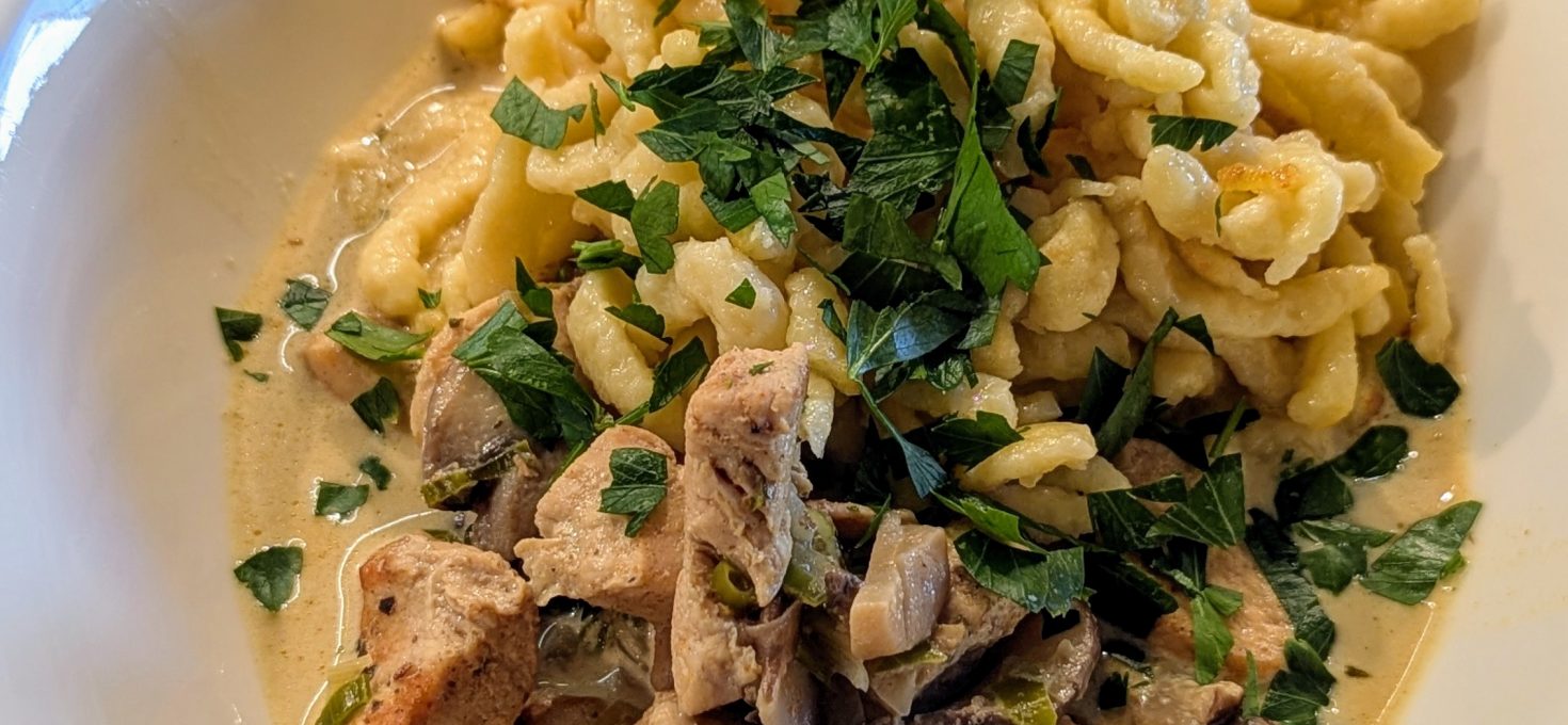 Hähnchen-Geschnetzeltes mit Champignons