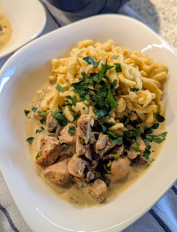 Hähnchen-Geschnetzeltes mit Champignons