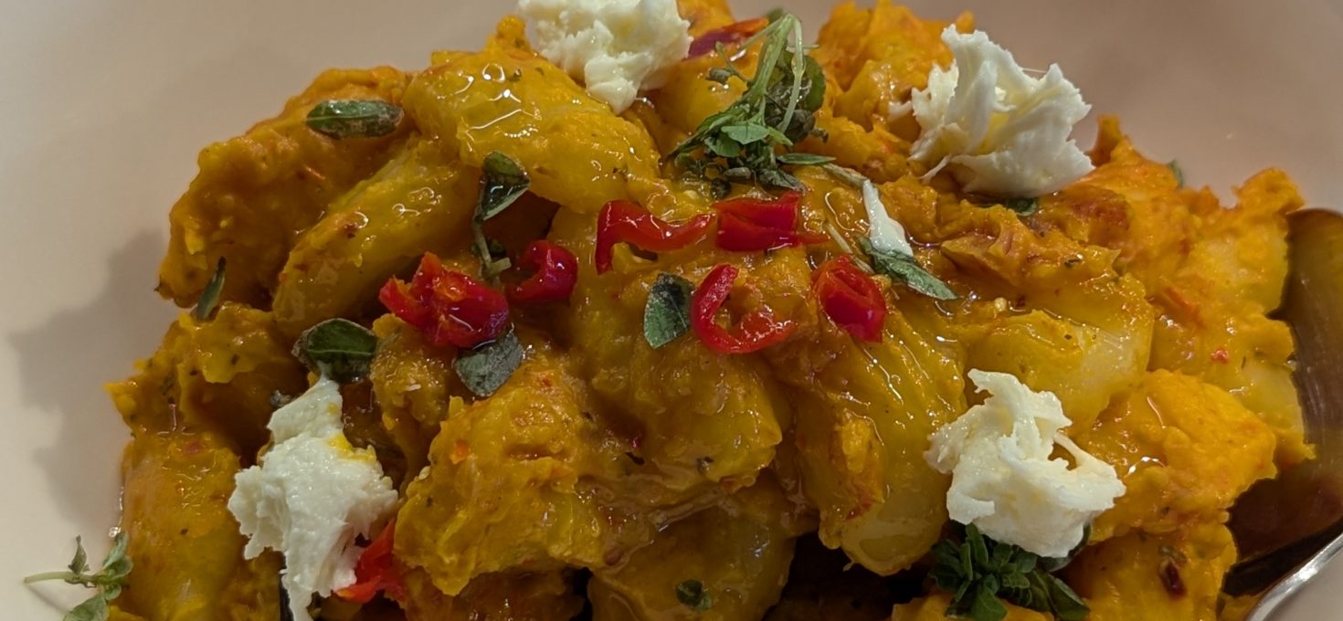 Kürbis-Feta Püree aus dem Backofen