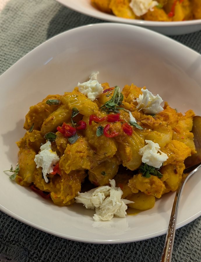 Kürbis-Feta Püree aus dem Backofen