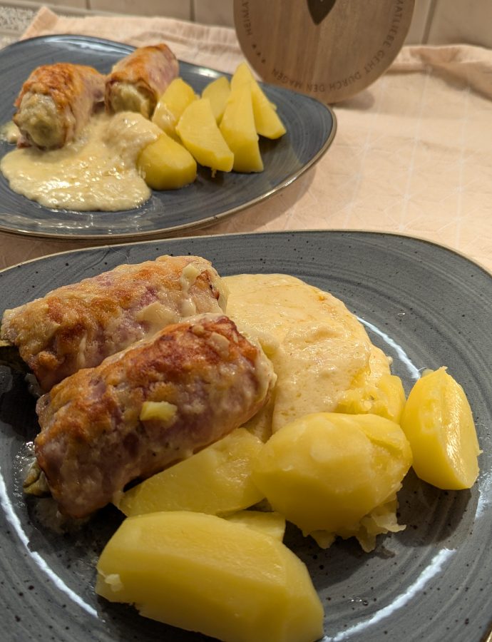 Überbackener Chicorée mit Schinken