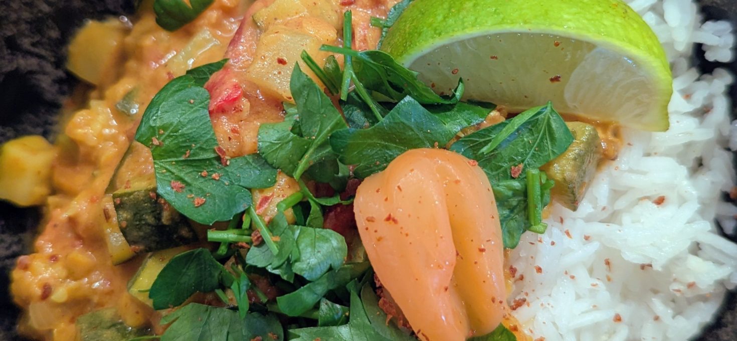 Gemüse Tikka Masala mit roten Linsen